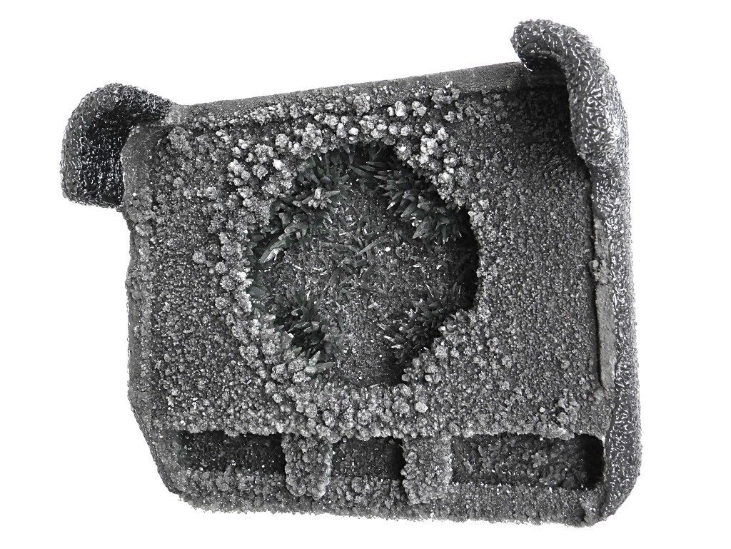 'FU FO FO', 2012, geprägter Dämmstoff, Kohlenstoff, Ammoniumphosphat, Polymer, 56x45x22 cm